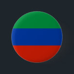 Dagestaanse vlag ronde button 5,7 cm<br><div class="desc">Patriottische vlag van Dagestan.</div>