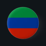 Dagestaanse vlag ronde button 5,7 cm<br><div class="desc">Patriottische vlag van Dagestan.</div>