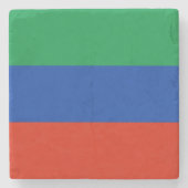 Dagestaanse vlag stenen onderzetter (Voorkant)