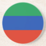 Dagestaanse vlag zandsteen onderzetter<br><div class="desc">Patriottische vlag van Dagestan.</div>