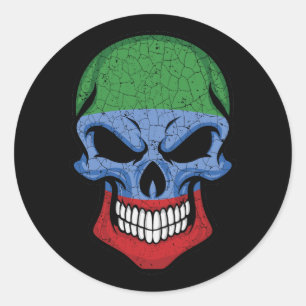 Dagestan Smiling Skull Flag Ronde Sticker