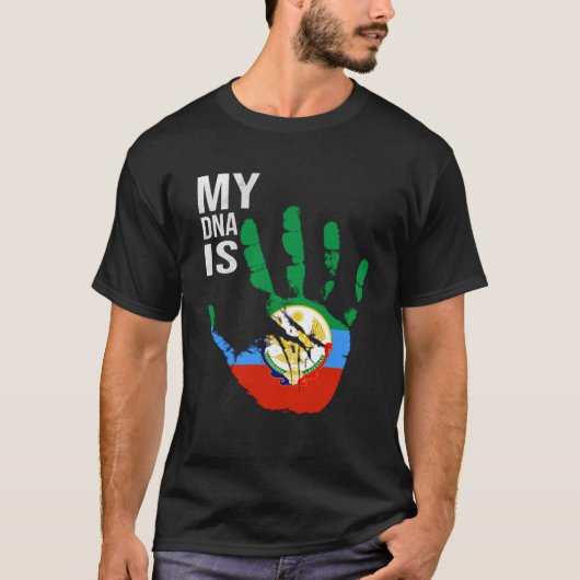 Dagestan Vlag Mijn DNA is Dagestani Trots Dagestan T-shirt (Voorkant)