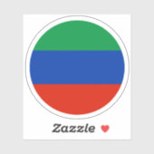 Dagestan Vlag Ronde Sticker (Vel)