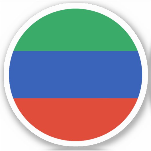 Dagestan Vlag Ronde Sticker (Voorkant)