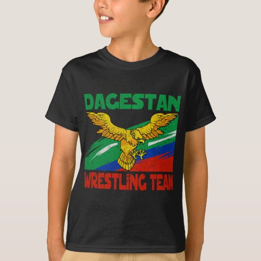 Dagestan worstelteam. Kaukasus Fighter T-shirt voo (Voorkant)