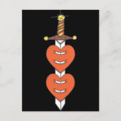 Dagger en hart Klassiek Knife Tattoo Design Briefkaart (Voorkant)
