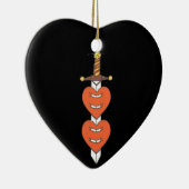 Dagger en hart Klassiek Knife Tattoo Design Keramisch Ornament (Rechts)