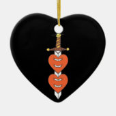 Dagger en hart Klassiek Knife Tattoo Design Keramisch Ornament (Voorkant)