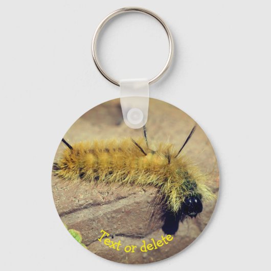 Dagger Moth Caterstyle Natuur Gepersonaliseerd Sleutelhanger (Voorkant)
