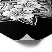 Dagger Through Heart X Flowers Blackwork Tattoo FL Poster (Hoek)