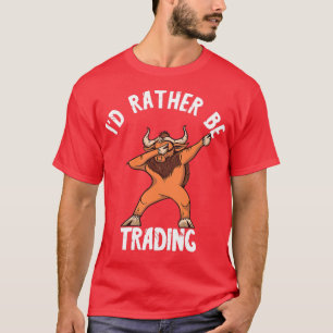 Daghandel Dab Bull Broker Investing Ix27d in plaat T-shirt