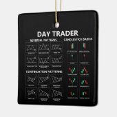 Daghandelaar-aandelenkaartkaars Keramisch Ornament (Links)