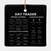 Daghandelaar-aandelenkaartkaars Keramisch Ornament (Achterkant)