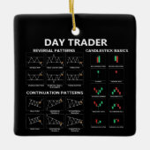 Daghandelaar-aandelenkaartkaars Keramisch Ornament (Voorkant)