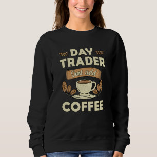 Daghandelaar op de aandelenmarkt gewoon koffie toe trui