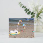 Dagje strand van de Fubby's. Briefkaart (Staand voorkant)