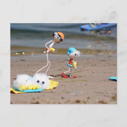 Dagje strand van de Fubby's. Briefkaart (Voorkant)