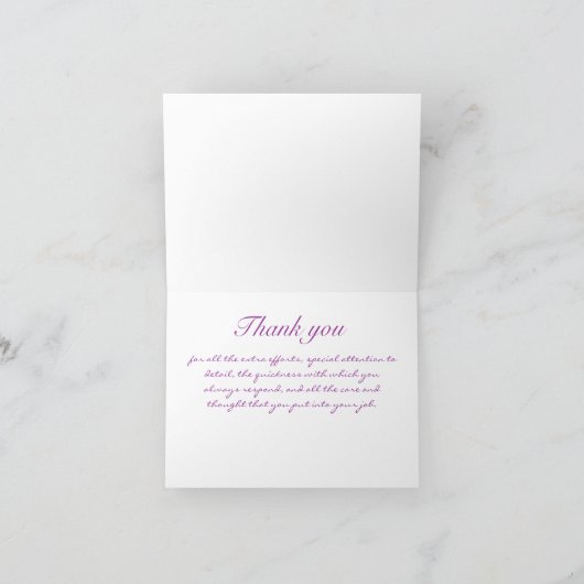 Dagkaart voor administratief personeel bedankkaart (Binnen)