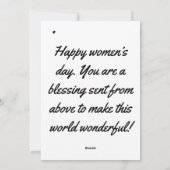 dagkaart voor vrouwen feestdagenkaart (Achterkant)