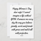 dagkaart voor vrouwen feestdagenkaart (Achterkant)