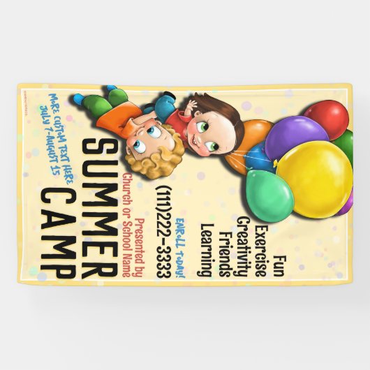 Dagkamp Zomerkamp Kinderopvang  Spandoek (Horizontaal)