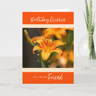 Daglelie Bloem Gelukkige Verjaardag Vriend Kaart