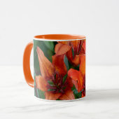 Daglelie botanische print, Canadese fotografie Mok (Voorkant links)