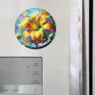Daglelie Daglelies Bloem Geel Teal Persoonlijk Magneet