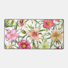 Daglelies over het moderne botanische kunstontwerp bureaumat