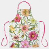 Daglelies overal bloemige botanische print schort (Voorkant)