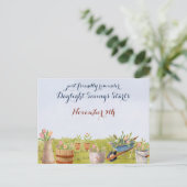 Daglicht Besparing Herfst Rug Herinneringen Busine Briefkaart (Staand voorkant)