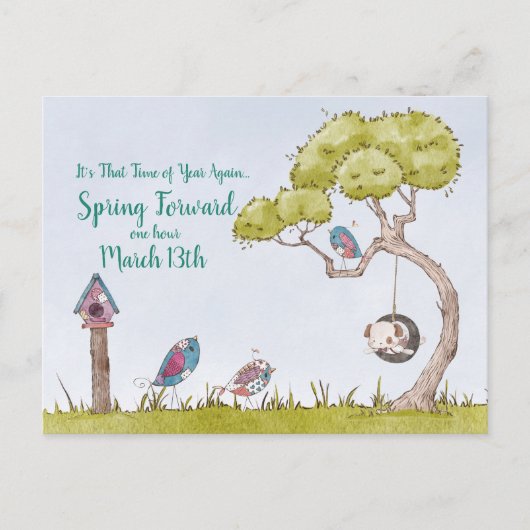 Daglicht Besparing Tijdsverandering Fun Briefkaart (Voorkant)