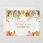 Daglichtbesparende Herfst Rug Herinneringen Busine Aankondigingskaart (Voorkant / Achterkant)