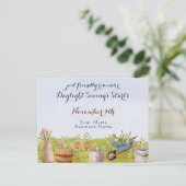 Daglichtbesparende Herfst Rug Herinneringen Busine Briefkaart (Staand voorkant)