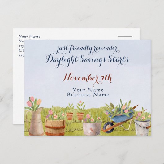 Daglichtbesparende Herfst Rug Herinneringen Busine Briefkaart (Voorkant / Achterkant)