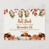 Daglichtbesparende Herfst Rug Herinneringen Busine Briefkaart (Voorkant)