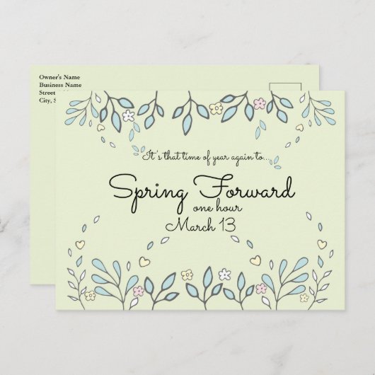 Daglichtbesparingsherinneringen Briefkaart (Voorkant / Achterkant)