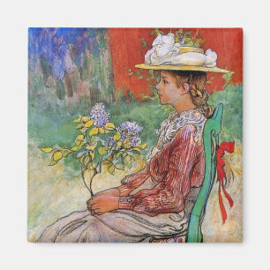 Dagmar in de tuin magneet