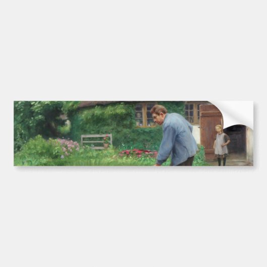 Dagmiddag in de tuin (door H.A. Brendekilde) Bumpersticker (Voorkant)