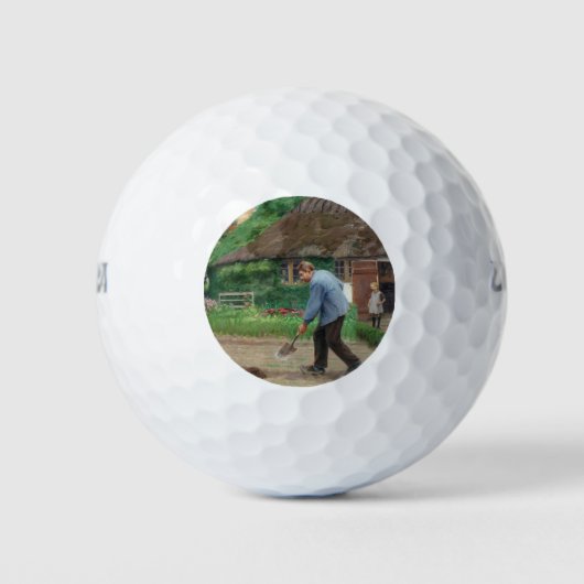 Dagmiddag in de tuin (door H.A. Brendekilde) Golfballen (Voorkant)