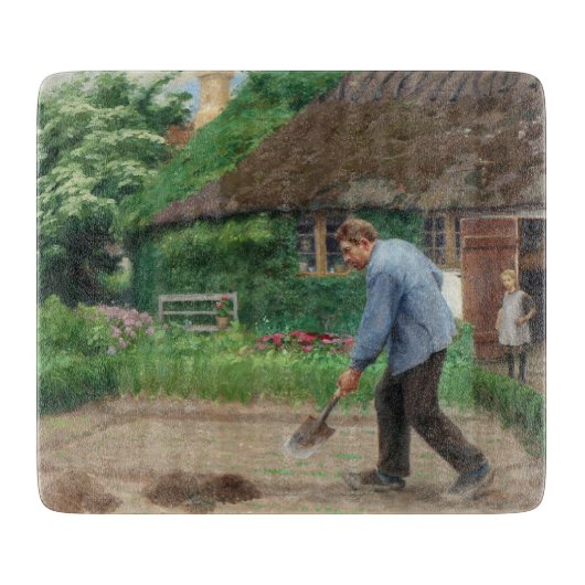 Dagmiddag in de tuin (door H.A. Brendekilde) Snijplank (Voorkant)