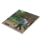 Dagmiddag in de tuin (door H.A. Brendekilde) Tegeltje (Zijkant)