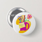 Dagontwerp voor administratief professionals ronde button 5,7 cm (Voorkant /achterkant)