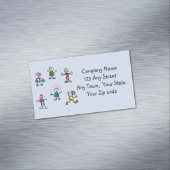 Dagopvang, kinderopvang, leraar of babysitten blau magnetisch visitekaartje (Voorbeeld)