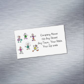 Dagopvang, kinderopvang, leraar of babysitten wit magnetisch visitekaartje (Voorbeeld)