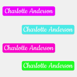 Dagopvang / School aangepaste naam Neon kleuren Labels