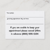 Dagoverzicht en benoemingskaart afsprakenkaartje (Achterkant)