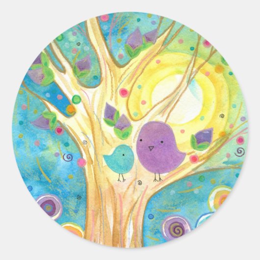 Dagpauze Ronde Sticker (Voorkant)