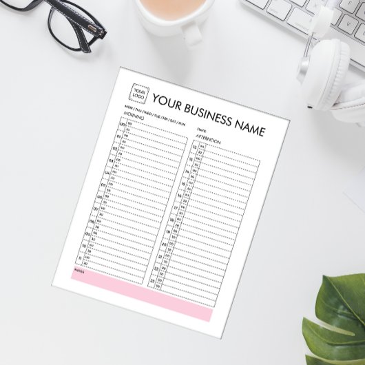 DAGPLANNER 30 MINUTEN INTERVAL VOEG UW LOGO TOE NOTITIEBLOK