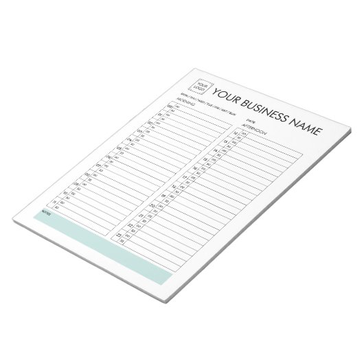 DAGPLANNER 30 MINUTEN INTERVAL VOEG UW LOGO TOE NOTITIEBLOK (Schuin)